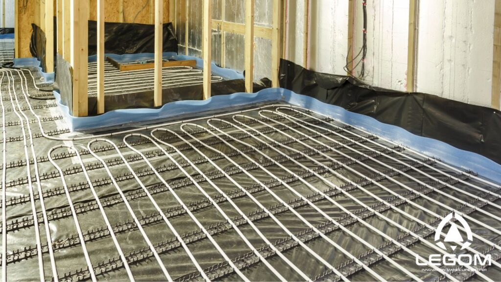Serpentine Layout (Single Serpentine) of Water Underfloor Heating Pipes