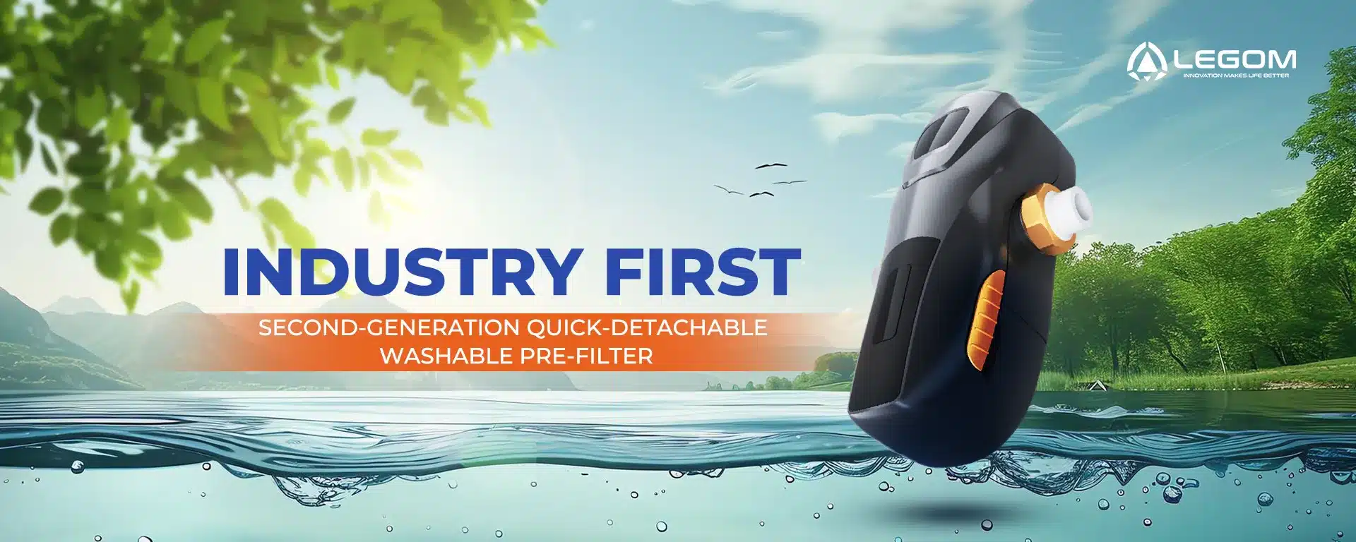 Legom water purifier range including central water filters and washable pre-filters