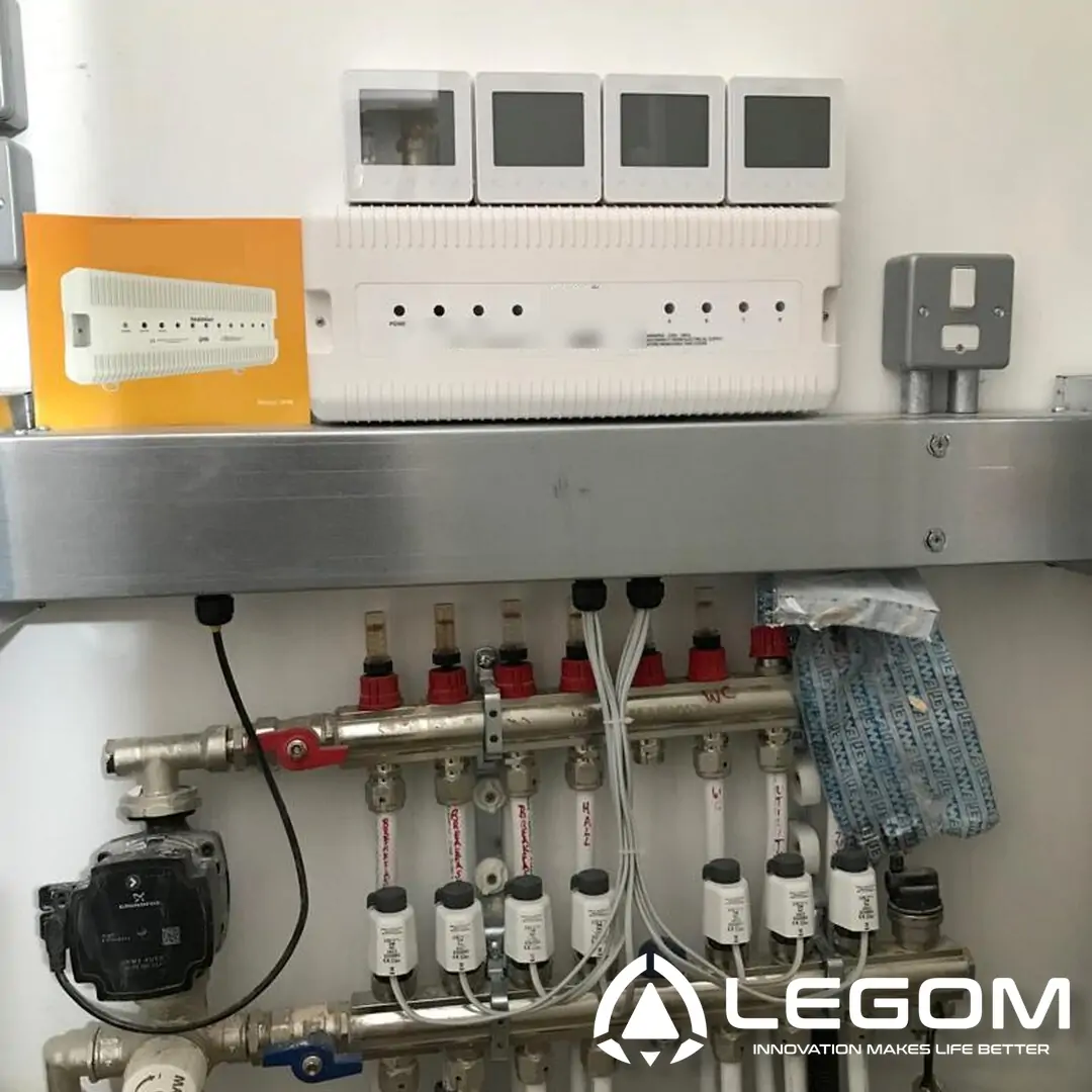 Legom room thermostat and thermal actuator installation